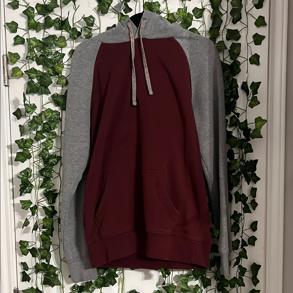 Burgundy and Gray Hoodie